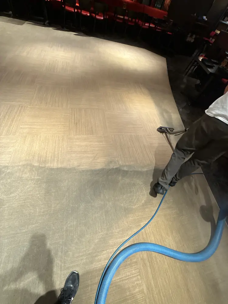 Professional carpet cleaning for a restaurant dining room in Boca Raton