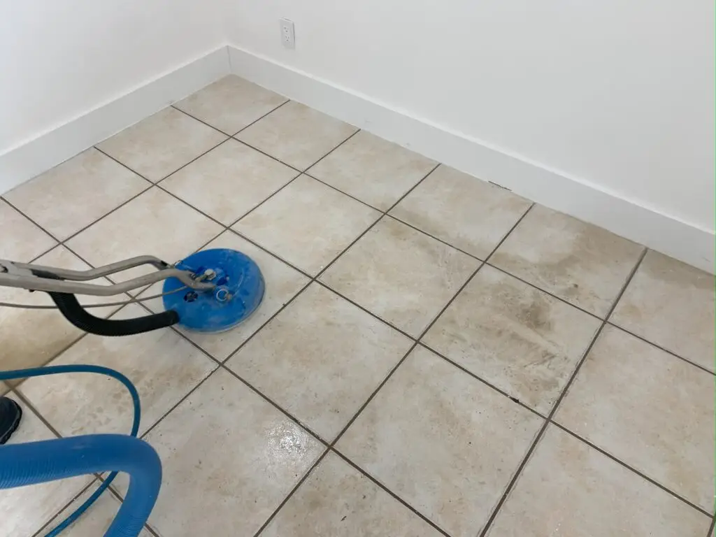24x24 white tile and grout cleaning in a Boca Raton home showing brighter floors and refreshed grout lines